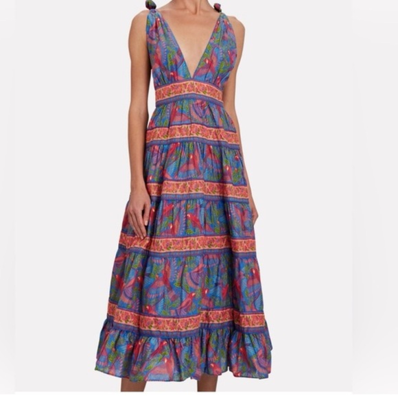 House of Harlow 1960 Dresses & Skirts - House of Harlow Blue Macaw Tie Shoulder Midi Dress